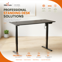 Bureau debout électrique automatique MUCHEN à colonne inversée à 2 niveaux, monomoteur, réglable en hauteur, fixation murale, capacité de charge 70 kg