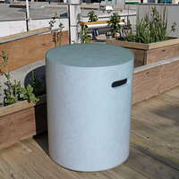 Couvercle de bouteille de gaz rond de foyer Table d'appoint extérieure moderne Table de ciment de patio de jardin pour le patio