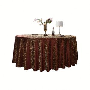 2026 Luxury <b>Round</b> Tablecloth Jacquard Floral Wedding Decoration <b>Table</b> <b>Cloth</b> Cover for Banquet - Product Image 2