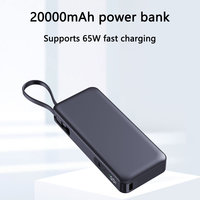 PD 65W Schnellladung 20000mAh Powerbanks Hohe Kapazität Individuelles LOGO KC PSE CCC Zertifizierte Powerbank