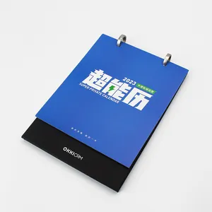 励志办公2024日历印刷豪华Offest印刷立式创意台历定制翻盖台历