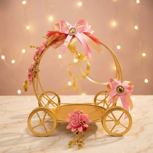 Centro de Mesa de Lujo con Diseño de Carruaje de Cenicienta en Metal Dorado, Decoración Floral para Bodas, Fiestas, Mesa, Soporte para Cestas de Regalo - Product Image 4