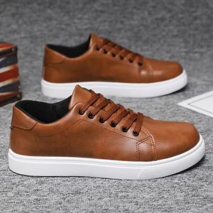 Zapatillas Deportivas Transpirables y Elegantes con Cordones, de Piel Sintética, de Caña Baja, Clásicas, Casuales y Formales para Hombre, Blancas - Product Image 1