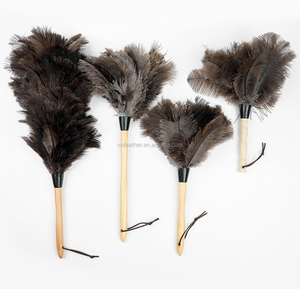 <span class=keywords><strong>Plumeau</strong></span> en Plumes d'Autruche Véritables avec Manche en Bois, Plumeaux de Nettoyage Naturels et Moelleux pour la Maison, le Bureau et les Surfaces Délicates - Product Image 1