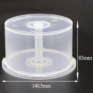 SUNSHING Empty CD/DVD Cake Box Spindle CD <b>Plastic</b> Cake Box Holds 10 25 50 100 <b>Disc</b> Clear Blank Media Storage with Black Base - Product Image 4