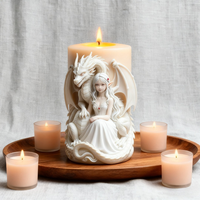 Décoration d'intérieur, cadeau 3D DIY, moule à bougie en silicone en forme de fée dragon, résistant à la chaleur, non toxique, écologique, 100g
