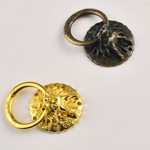 Chinese Style Lion Head Drawer Pull Zinc Alloy Antique Bronze Gold Ring Handle Furniture Hardware Accessory - Product Image 3