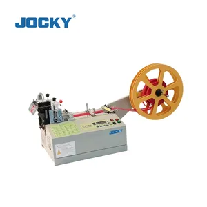 JK-110LR automatic electric webbing tape roll cutting machine leather belt ribbon conveyor strip rotary strap ribbon