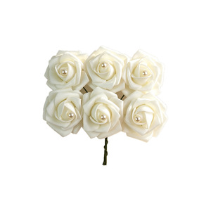 ดอกกุหลาบประดิษฐ์ Houn ประดับมุก ช่อดอกไม้ 6 ดอก สำหรับงานแต่งงาน - Product Image 3