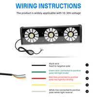 Barre de feux arrière LED 9003, ensemble de feux de signalisation pour voiture, camionnette, UTV, VTT, feux de freinage, de clignotement, de recul et de positionnement