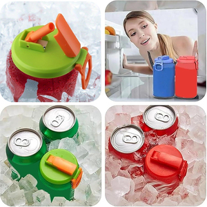 Soda có thể có nắp đậy với Silicone rơm leakproof nước giải khát có thể bao gồm chống bụi tái sử dụng Silicone đồ uống có thể rơm Nắp - Product Image 2