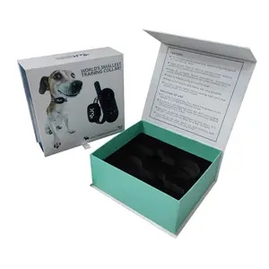 Scatole regalo di lusso magnetiche con patta di cartone logo personalizzato set di scatole per dispositivi mobili con rullo per collare di addestramento per cani da compagnia