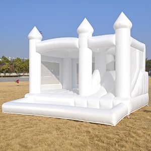 Château gonflable blanc de 13 x 13 pieds avec fosse et toboggan, pour les fêtes d'<span class=keywords><strong>anniversaire</strong></span> en intérieur et en extérieur, décorations de mariage, location pour entreprises - Product Image 2