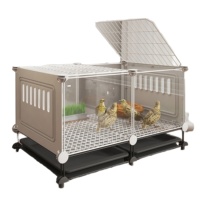 Grande cage robuste pour poulets et cailles en PP et fer, avec fenêtre transparente et système anti-évasion, pour l'élevage en extérieur et en intérieur