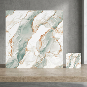 Glacier Brown 600x600mm Polished Porcelain <b>Tiles</b> Digital Print Marble Look Ceramic Flooring Design - Product Image 4