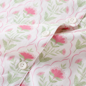 Conjunto de Pijamas de Maternidad Personalizados al por Mayor, 100% Algodón, Color <span class=keywords><strong>Rosa</strong></span>, <span class=keywords><strong>con</strong></span> Bordado Floral, Cuello de Encaje, Tela Tejida, Manga Larga, Ropa de Dormir para Mujer - Product Image 5