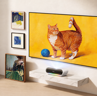 Projecteur à ultra courte focale Triple Laser Google TV WiFi BT Décodeur Vidéo Intelligent Portable pour Home Cinéma