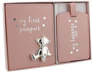My First Passport & Equipaje Tag Set con Metal Teddy Icon Pink PU Personalización Gua Cartera impermeable para hombres 10 piezas aceptables - Product Image 2