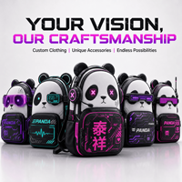 Sac à dos en peluche personnalisé Cyberpunk Neon Panda, sac à dos en peluche, sac à jouets en peluche, sac à dos doux personnalisé, cadeau tendance pour enfant et adulte, ODM
