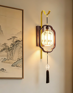 Lámpara de Pared Estilo Dinastía Song, Aplique con Pantalla de Tela de Estilo Chino Moderno, Iluminación Zen Minimalista para Decoración de Dormitorio y Sala de Estar - Product Image 5