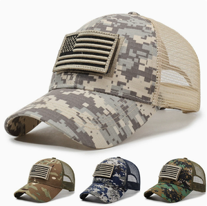 Gorra de camionero con camuflaje de la bandera de EE. UU., transpirable, con malla en la parte trasera, estilo táctico, para hombre, para actividades al aire libre. - Product Image 6