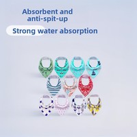 Bavoir d'été pour bébé le plus vendu à l'international, en pur coton, doux pour la peau, respirant, absorbant, anti-régurgitation, design triangulaire