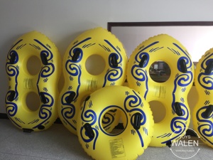 Double <strong>River</strong> <strong>Run</strong> 1-Person <strong>Inflatable</strong> <strong>Floating</strong> Water Lounge Tube Orange Blue 76&quot;*48&quot; - Product Image 6