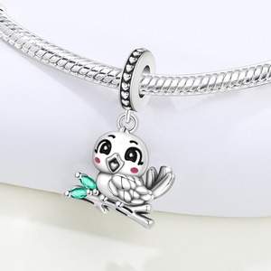 In-stock white copper bird pendant, <b>cute</b>, unique, fashionable, versatile DIY <b>bracelet</b>, jewelry, accessory for women - Product Image 2