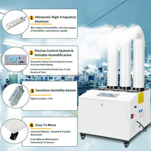 28-42L/H High Fog Movable Ultrasonic Industrial Air <b>Humidifiers</b> New for Mushrooms Growing Textile Workshop Supermarket Warehouse - Product Image 4
