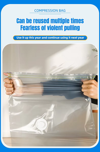 Hete verkoop Transparante Beste Aanbieding PA+PE Plastic Zip Sealer Ruimtebesparende Zak Vacuüm Reistas Gecomprimeerde Platte Vacuüm Opbergzak - Product Image 4