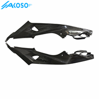 AKOSO Kit de carénage de panneau de plaque latérale de réservoir de carburant de moto en fibre de carbone sèche Twill Wave pour BMW S1000RR 2015-2018