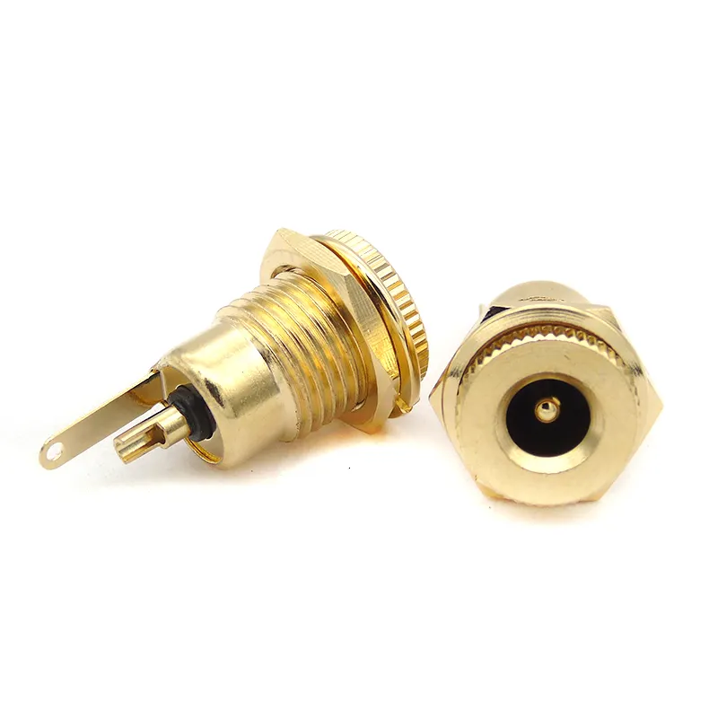 DC-099 Gold Plating DC Power Supply Jack Socket Female Panel Mount Connector 5.5x2.1mm Adapter 2 Terminal