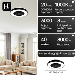 20 inch bedroom safety blade quiet Dc motor intelligent LED <b>ceiling</b> fan with speaker - Product Image 4