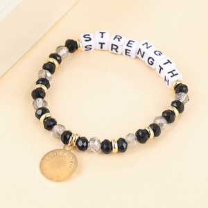 New Colorful Diy Customized Logo Strength <strong>Bracelet</strong> Change Letter Beaded <strong>Bracelet</strong> Team Braut for Women <strong>Sister</strong> <strong>Bracelet</strong> for Summer - Product Image 2