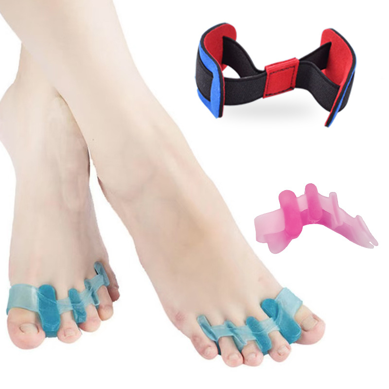 Silicone toe separator trainer (pink) + resistance band
