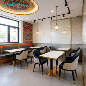 Luxury Wooden Restaurant Booth Restaurant Set with Fabric Upholstery Design Durable Commercial Furniture <b>for</b> Commercial Use - Product Image 1