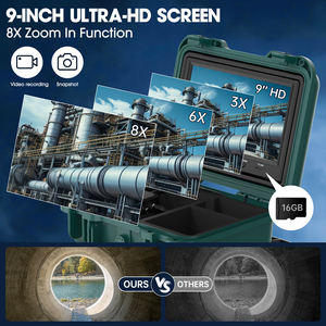 Caméra d'<span class=keywords><strong>Inspection</strong></span> d'Égouts et de Canalisations CCTV, Écran 9'', Objectif 23mm 1080P, DVR 16Go, Endoscope Industriel 50m - Product Image 2