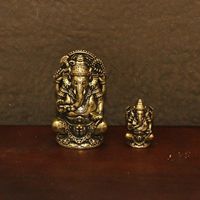 Statue de Bouddha Rétro en Laiton, Ornement Éléphant Thaïlandais, Décoration de Bureau, Artisanat de Collection, à Tenir à la Main