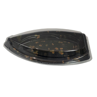 87102 Gouden Blad Wegwerp Bakjes voor Brood en Sushi, Blisterverpakking, Bootvormig, Afhaalverpakking voor Fruit en Desserts