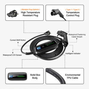 Chargeur <span class=keywords><strong>de</strong></span> voiture électrique domestique 3.6kw 10A/16A 240V TPU Cable Ev Charging Station Mobile - Product Image 3