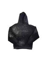 Sweat à capuche unisexe en molleton français 100% coton de haute qualité 450 g/m², délavé à l'acide, ample, hiver, taille XL, design brodé personnalisé, motif uni