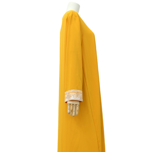Robe musulmane pour femme Moyen Orient Abaya couleur unie broderie florale ceinture ethnique vêtements islamique caftan mode robe de soirée - Product Image 3