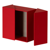 Boîte cadeau en carton bleu de luxe avec impression personnalisée, poignée unique, boîtes rigides en papier pour cadeaux haut de gamme