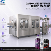 Ligne d'embouteillage automatique de boissons gazeuses 6000-8000 BPH, machine de remplissage de boissons gazeuses