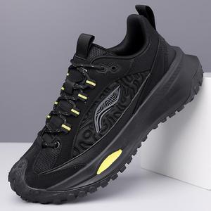 Men Leather Hiking Shoes <b>Round</b> Toe Mesh Lining Rubber Outsole EVA Midsole <b>Cushioned</b> Autumn Outdoor Casual Wear - Product Image 3