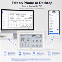 Calendario Electrónico Inteligente Kylendar de 7 Pulgadas con Pantalla Acrílica, WiFi, Sincronización Automática, Reloj Mundial, Pronóstico del Tiempo, para Hogar, Oficina, Viajes, Planificador de Escritorio