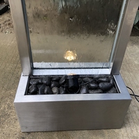 Cascade en verre autoportante de jardin avec lumière LED, cascade murale intérieure, fontaine murale extérieure, cascades
