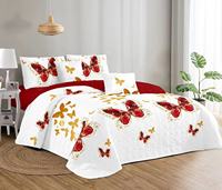 Parure de lit de luxe de haute qualité en polyester imprimé 300 fils, toutes saisons, pour lit double, ensemble de couette 3 pièces, design turc