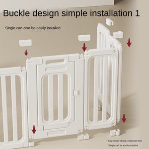 Speelweide met anti-ontsnappingsknop, stevige hoogte, hondenbarrière, dierenprint, plastic, klein, modern, binnenhuis dierenhek voor kleine huisdieren - Product Image 3