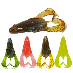 Esca da pesca morbida a forma di rana 50mm 15.5g materiale in Silicone Swimbait rana d'acqua dolce per pesce trota basso